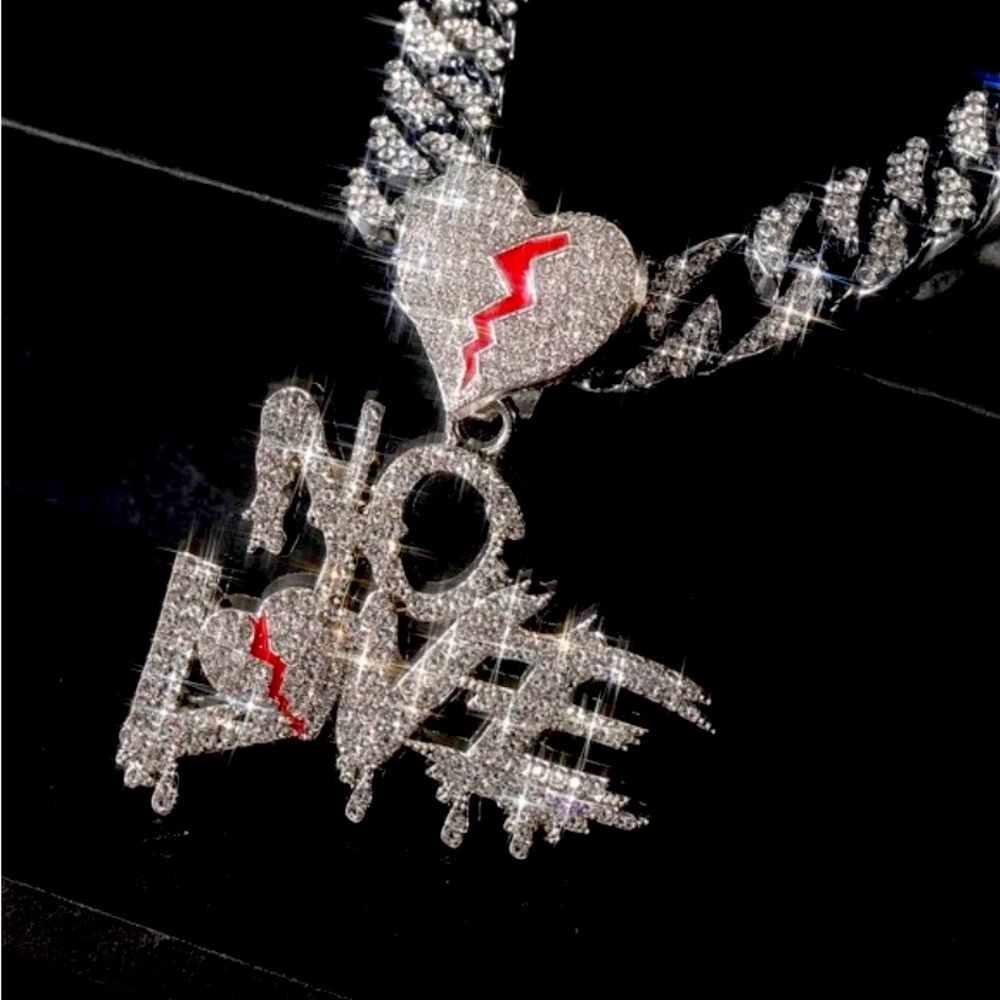 Broken Heart & Letter Pendant Necklace